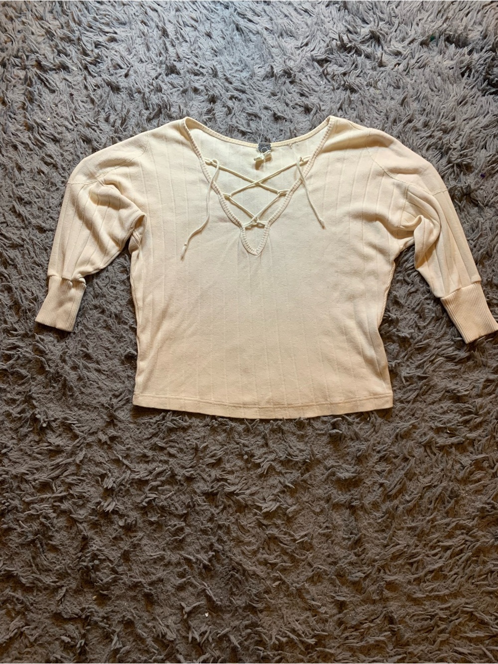 We The Free Lace Up Cream top sz XS